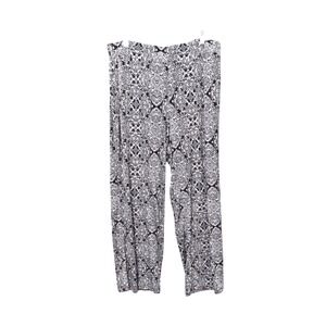 Women's Multicolor Paisley Medallion Print Wide Leg Elastic Waist Pants L